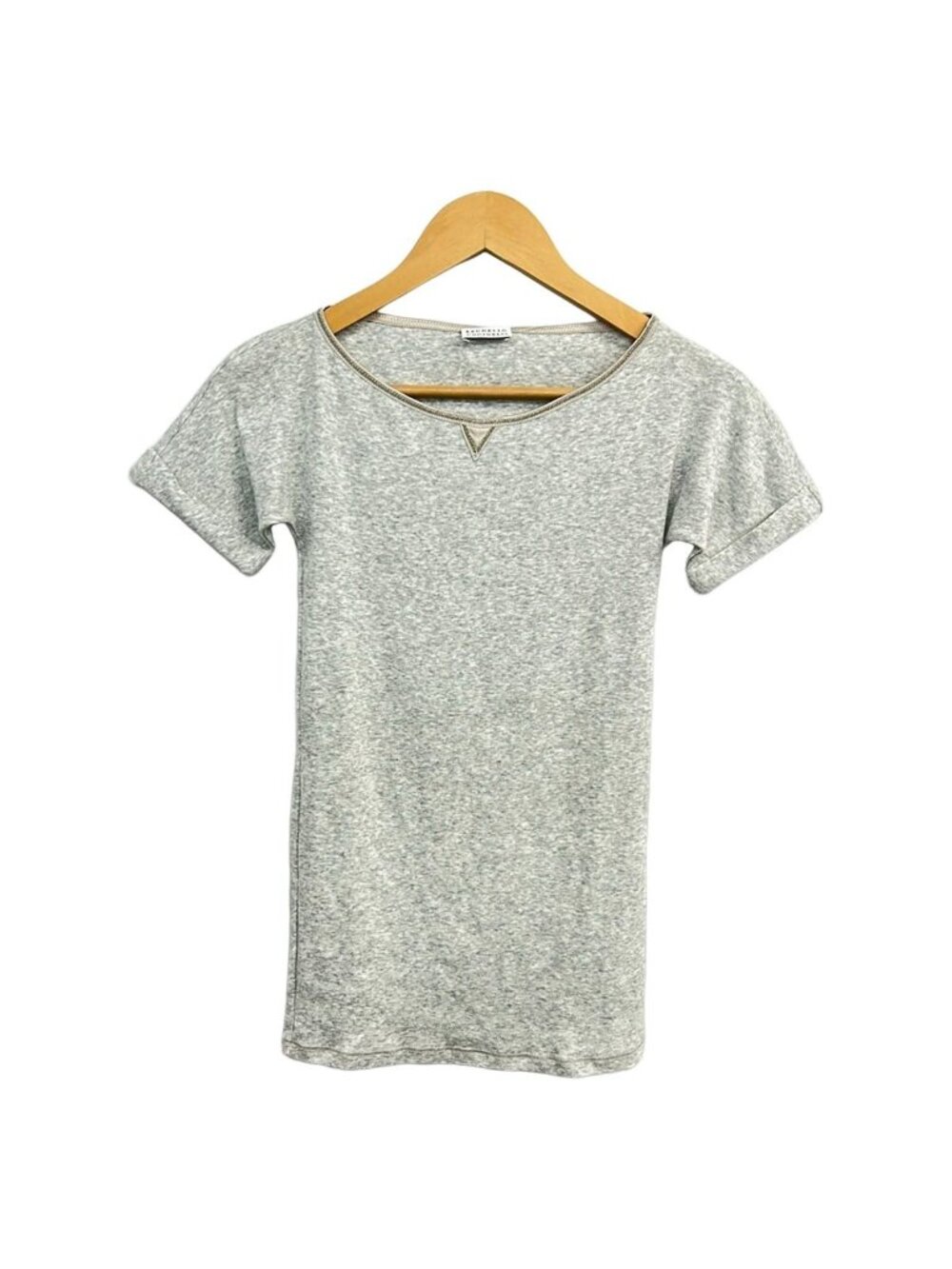Brunello Cucinelli Short Sleeve Top White Light Gray
